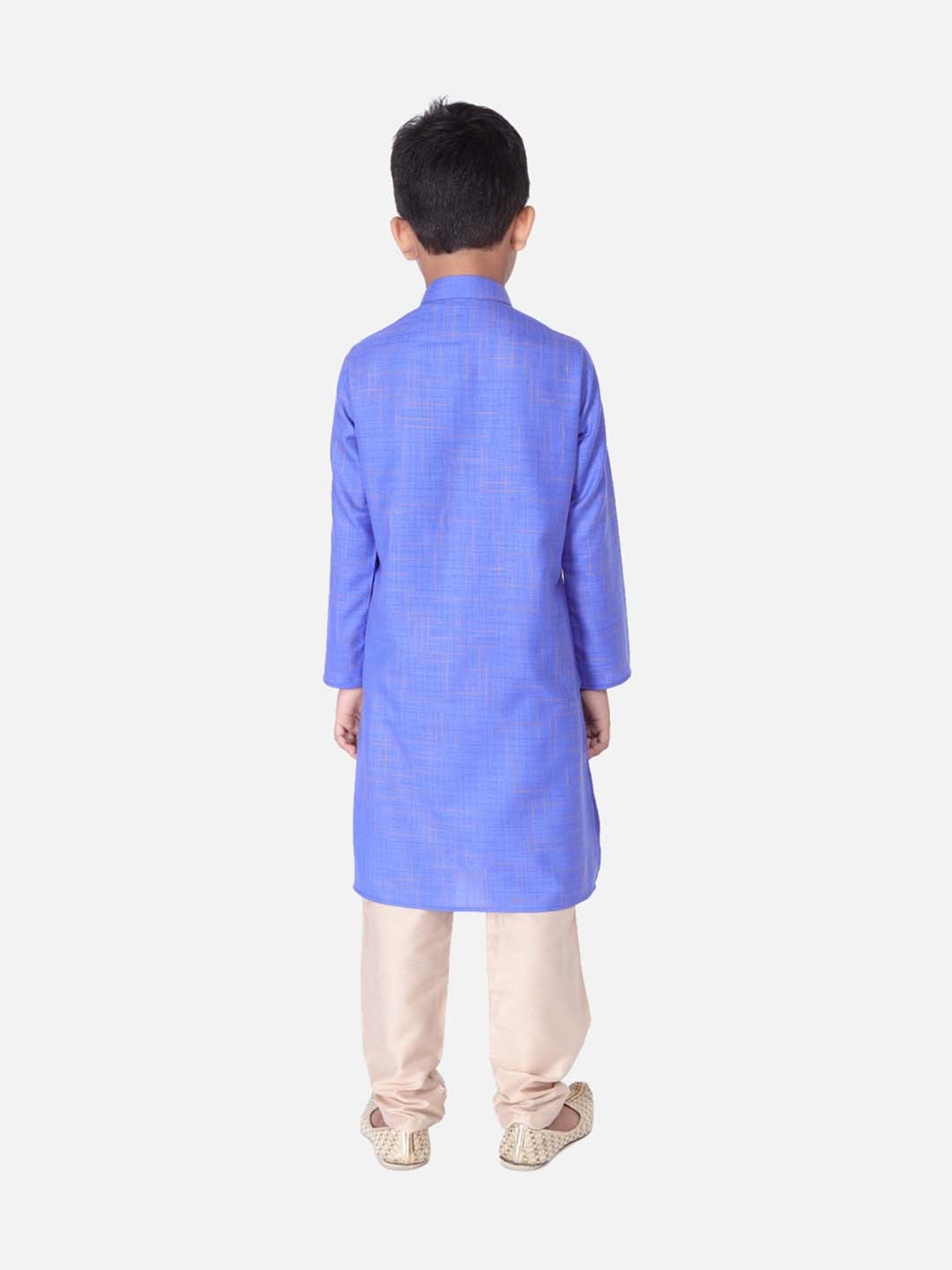 TABARD Kids Blue & Beige Cotton Printed Kurta Set