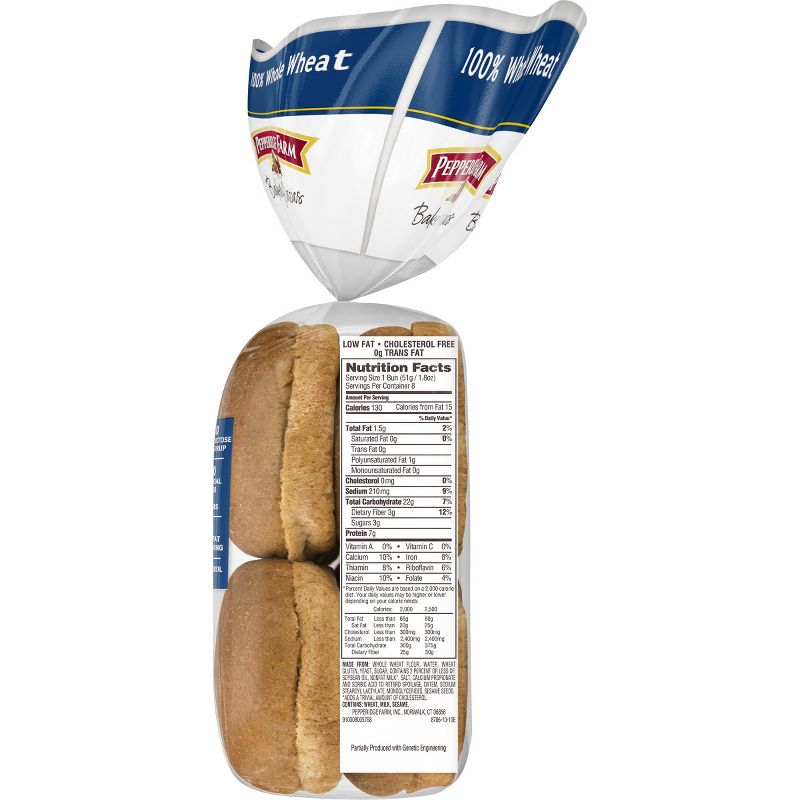 Pepperidge Farm Bakery Classics 100% Whole Wheat Hamburger Buns - 14.5oz/8ct