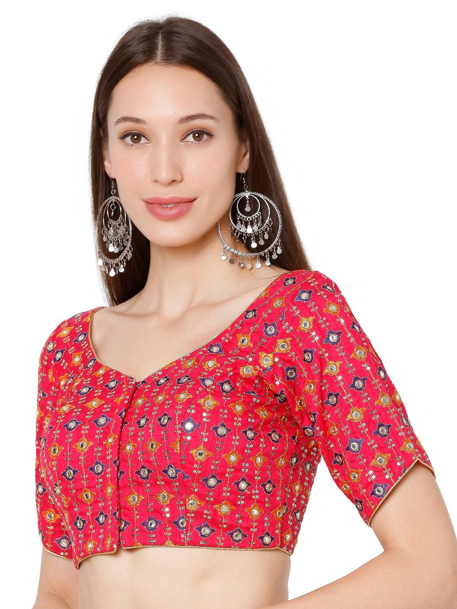 Salwar Studio Pink Embroidered Blouse