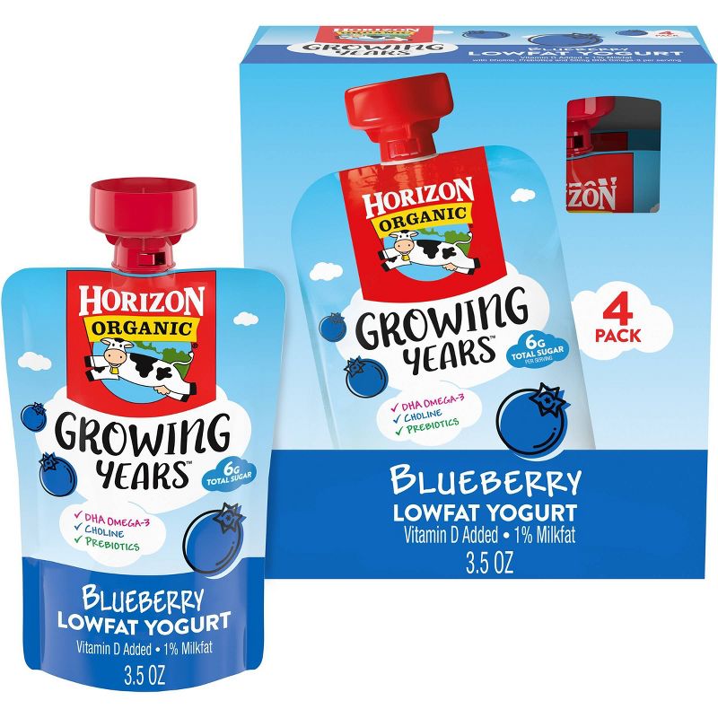 Horizon Organic Growing Years Blueberry Kids' Yogurt Pouch - 14oz/4pk