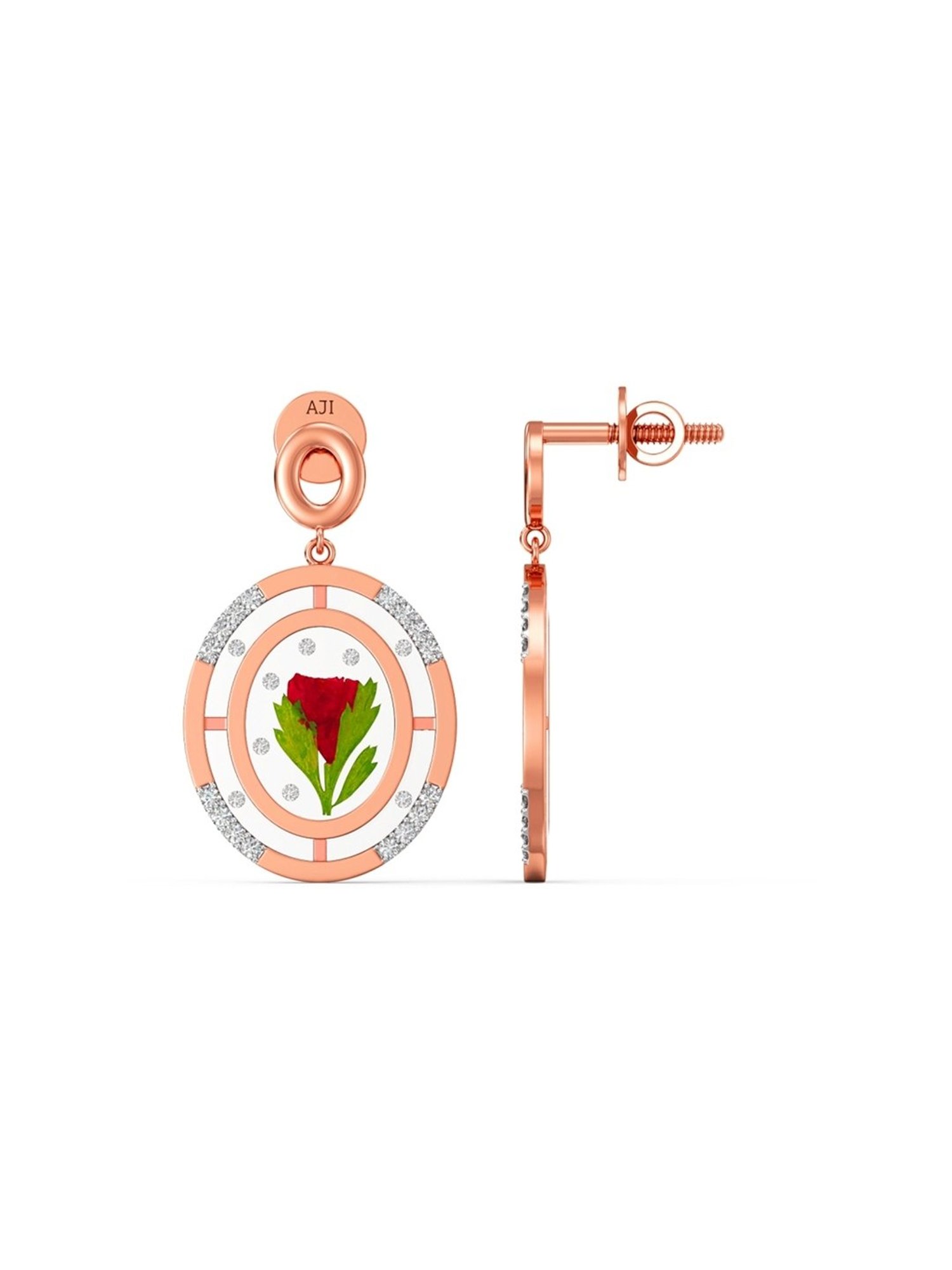 Joyalukkas 18k Gold Engaging Diamond Drop Earrings