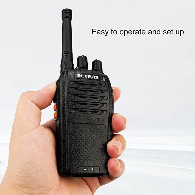RT46 Rechargeable Walkie Talkies for Adults,2 Way Radio Long Range,Emergency Flashlight AA Dual Power VOX,Two Way Radio for Business Police Events(10 Pack)