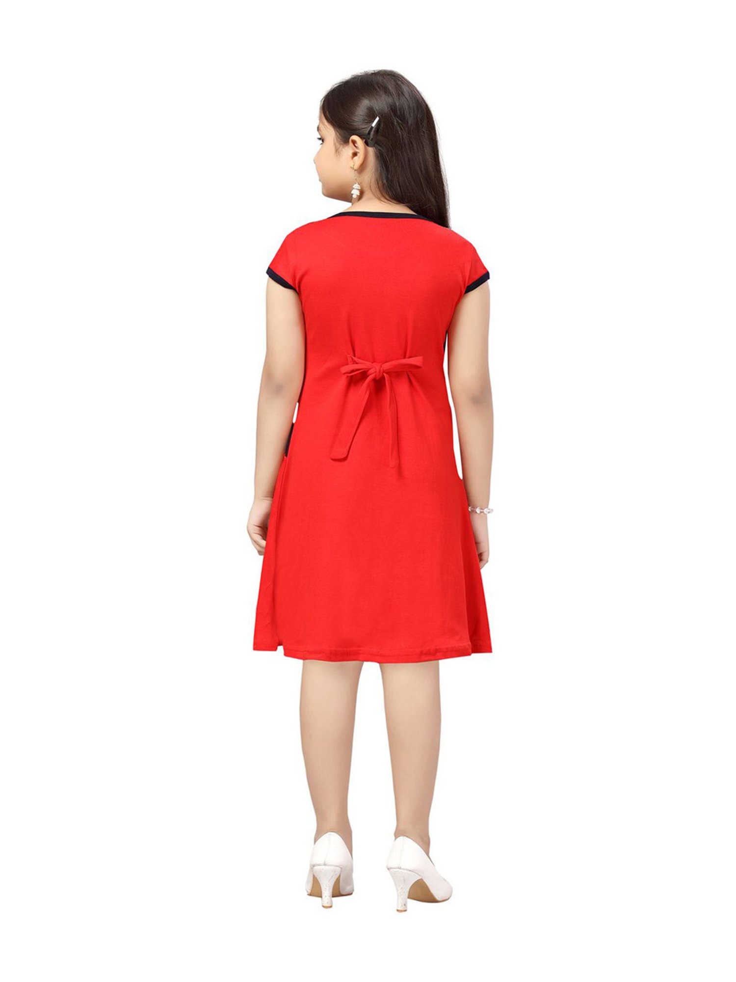 Aarika Kids Red Printed Dress