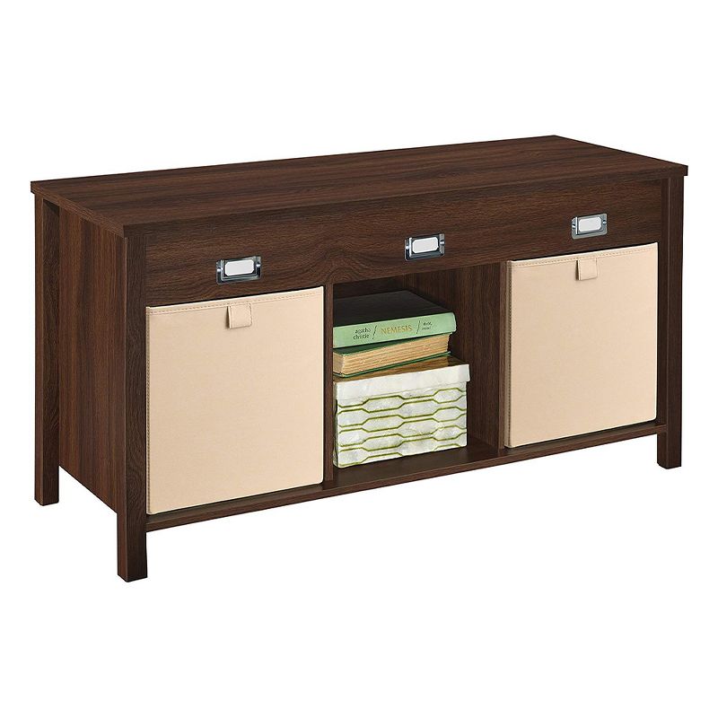 ClosetMaid 1605100 Freestanding Premium 3 Cube Storage Organizer Bench, Dark Chestnut
