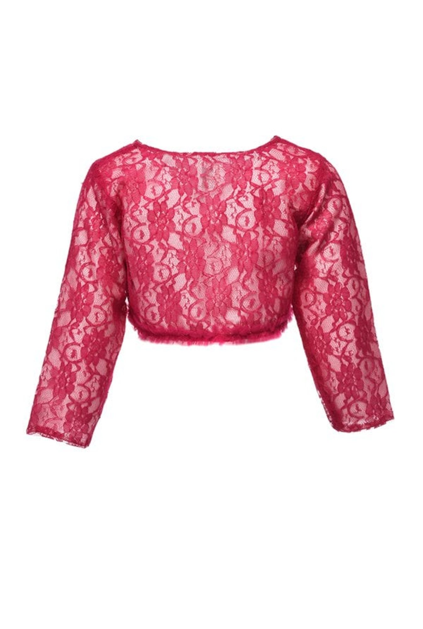 A Little Fable Kids Pink Lace Pattern Shrug
