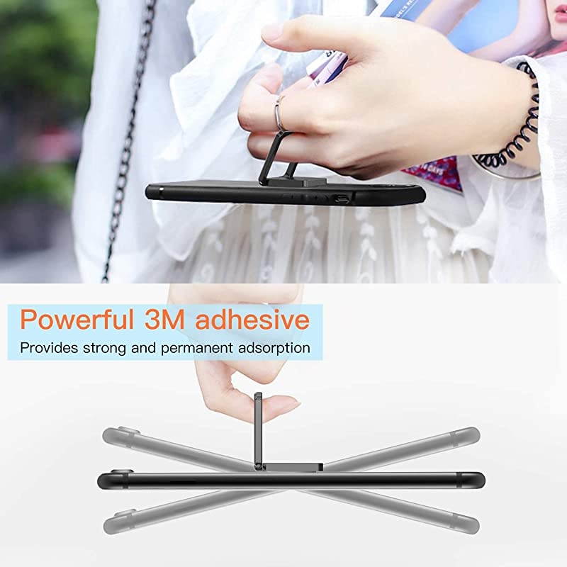 Cell Phone Ring Holder Stand 360&deg; Rotation Universal Finger Ring Kickstand with Metal Phone Ring Grip for Magnetic Car Mount Compatible with All Smartphone iPad Tablet 2 Pack
