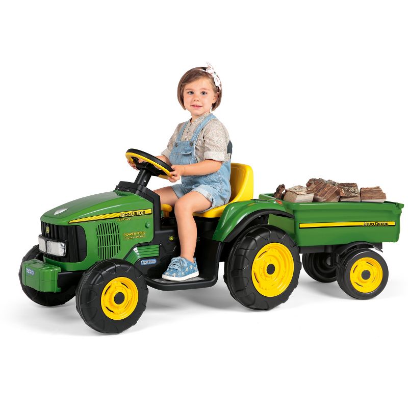 Peg Perego 6V John Deere Power Pull Tractor Powered Ride-On - Green