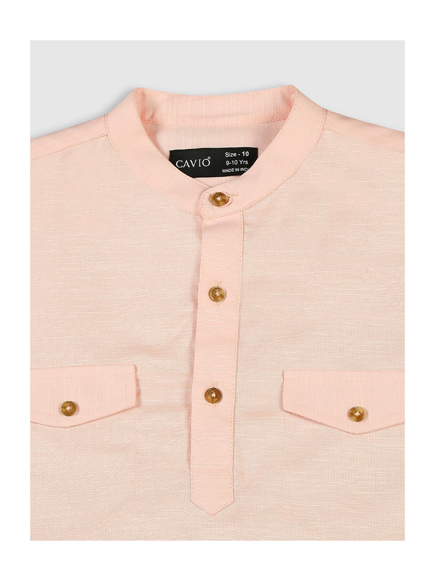 Cavio Kids Pink Solid Full Sleeves Shirt