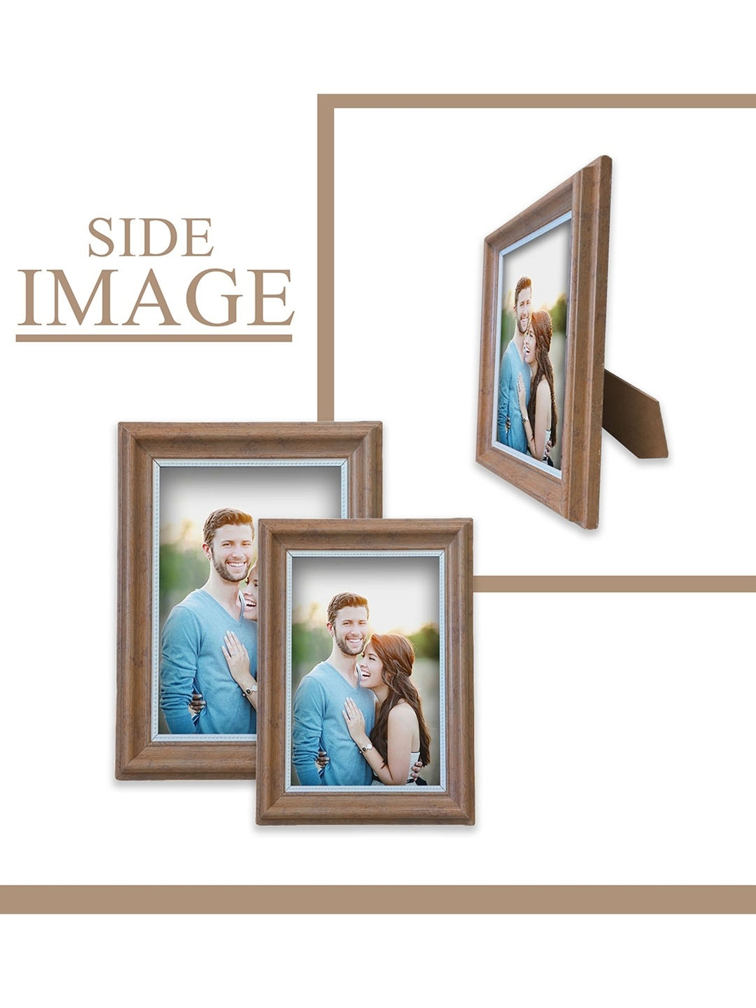 House This Kangto Brown & White Wood Photo Frame Gift Set