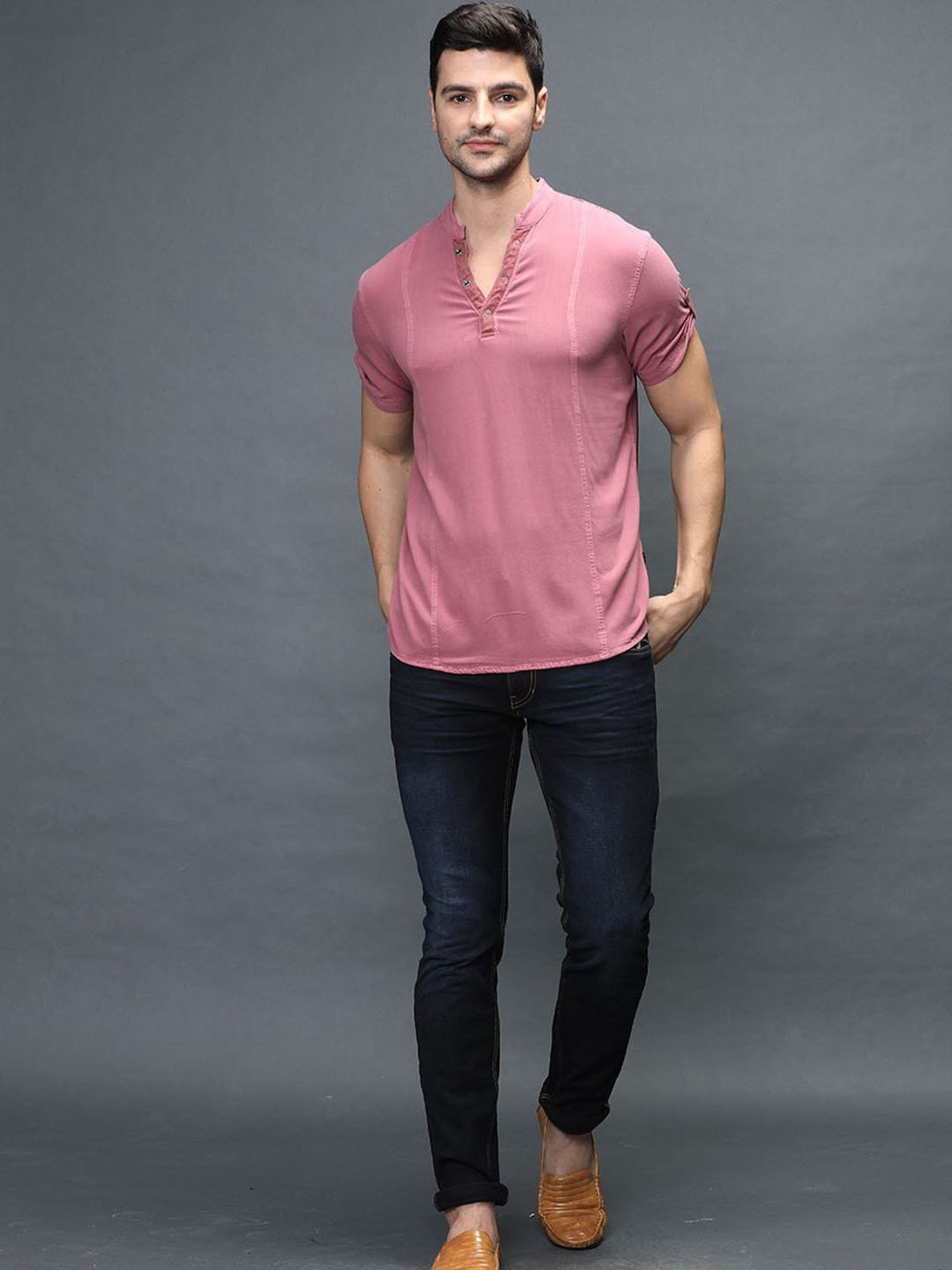 Identiti Peach Slim fit Shirts