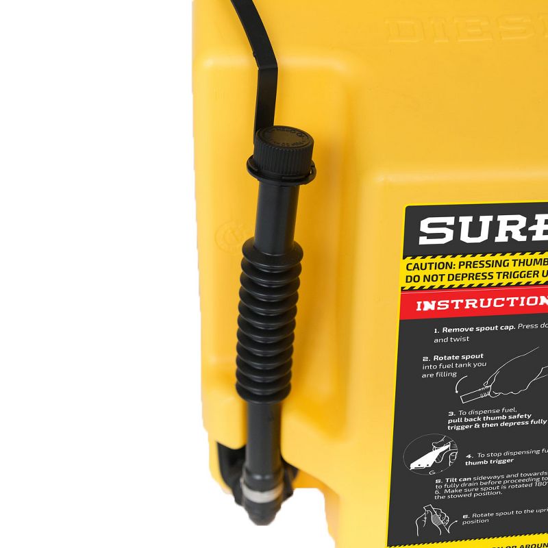 SureCan 5 Gallon 19 Liter Self Venting Diesel Fuel Can w/ Rotating Spout, Yellow