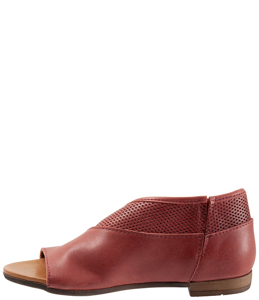 Bueno Tahiti Perforated Leather Asymmetrical Slip-On Sandals