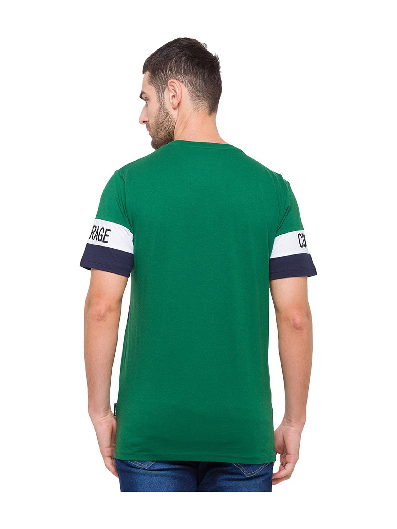 Giordano Green Round Neck Printed T-Shirt