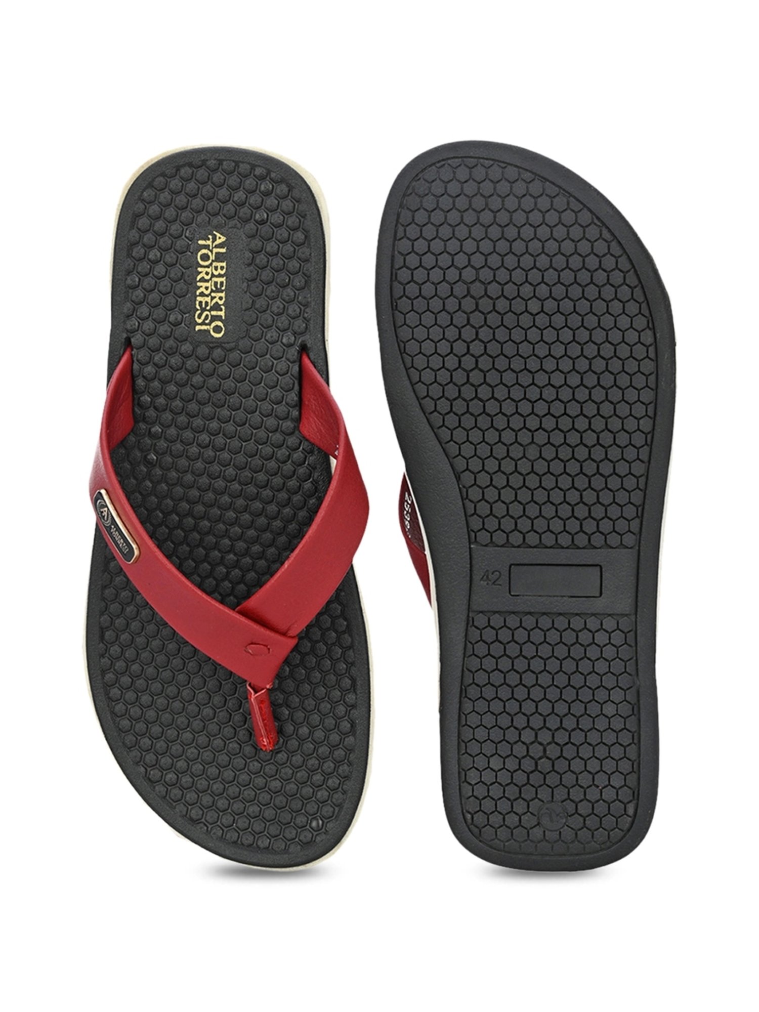 Alberto Torresi Men's Red Thong Sandals