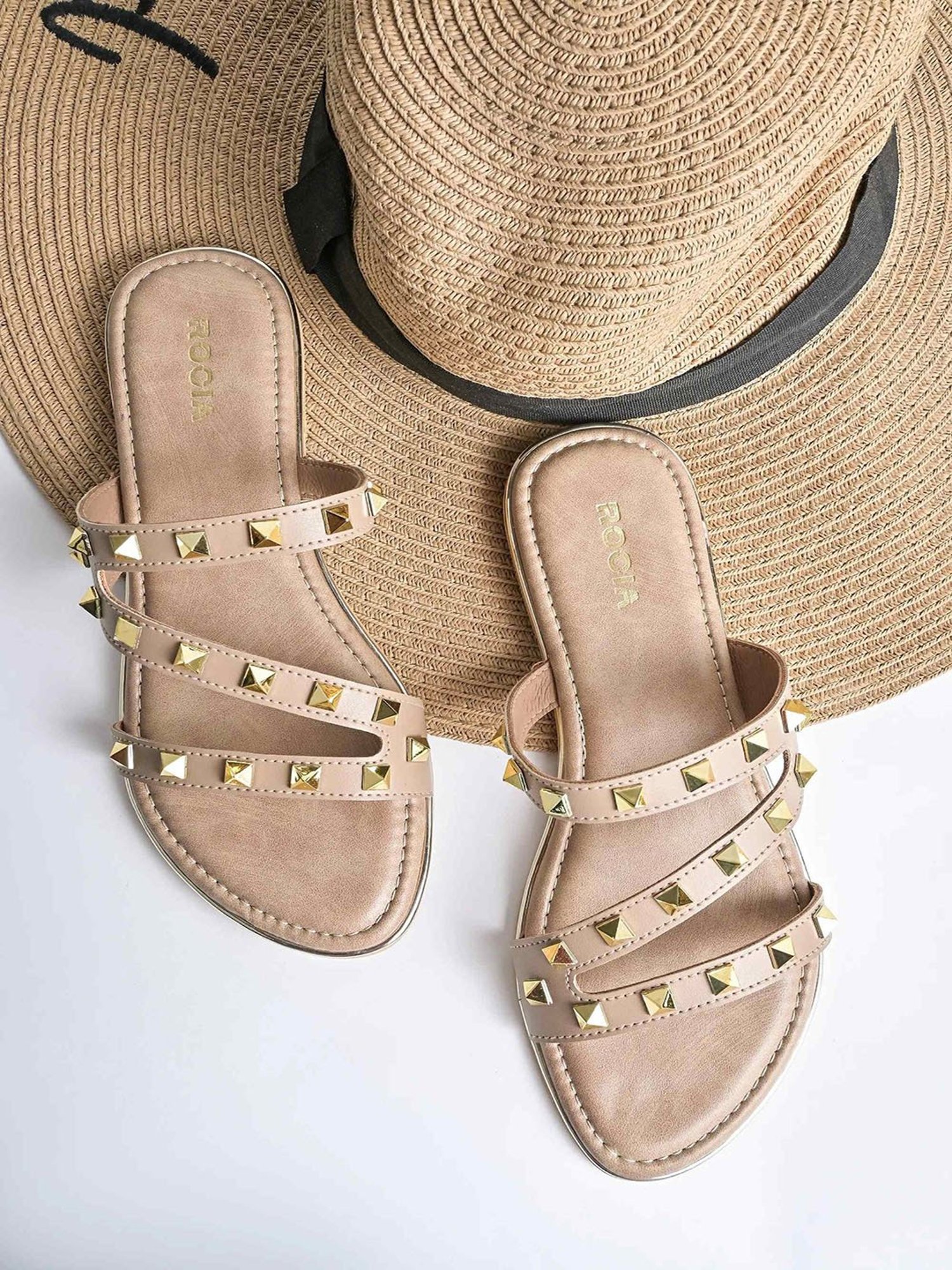 Rocia by Regal Women's Beige Casual Sandals