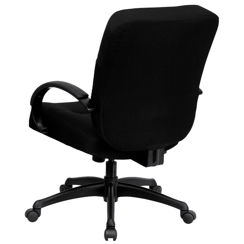 Emma and Oliver 400 lb. Big & Tall Black Fabric Executive Ergonomic Office Chair with Arms