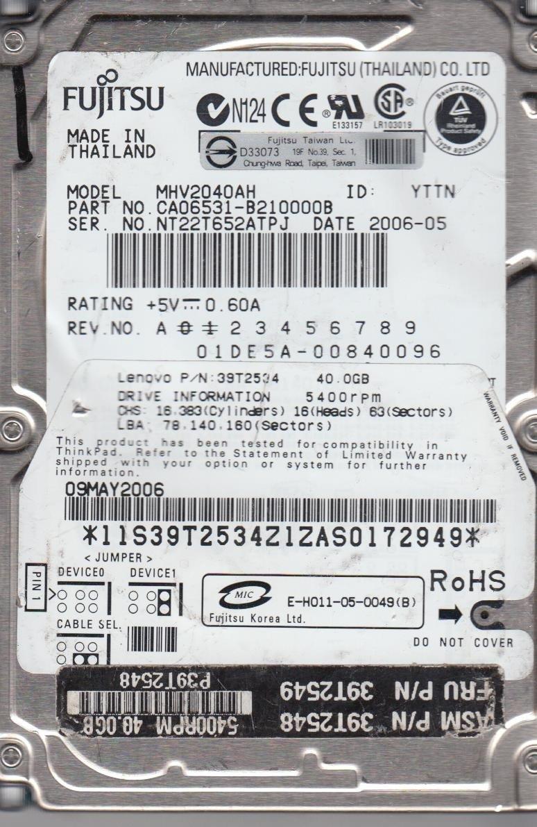 Fujitsu MHV2040AH 40GB Hard Drive