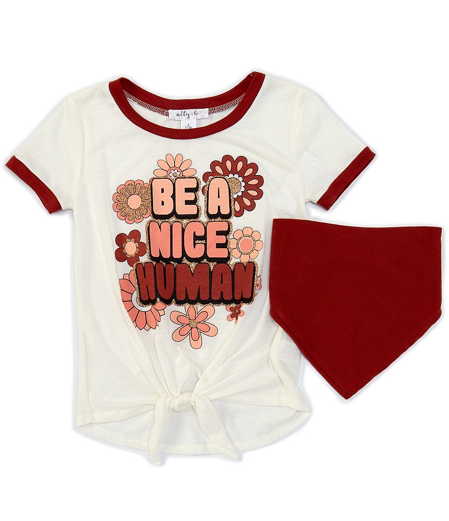 Ally B Big Girls 7-16 Short-Sleeve Be A Nice Human Tee