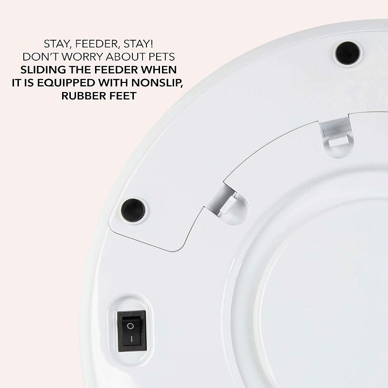 Arf Pets Automatic Pet Feeder, 5 Meal Food Dispenser for Dogs, Cats & Small Animals w/Programmable Digital Timer, Portion Control, Dishwasher-Safe Tray Feeds Wet or Dry Food - (Serves 4 Meals Per Day)