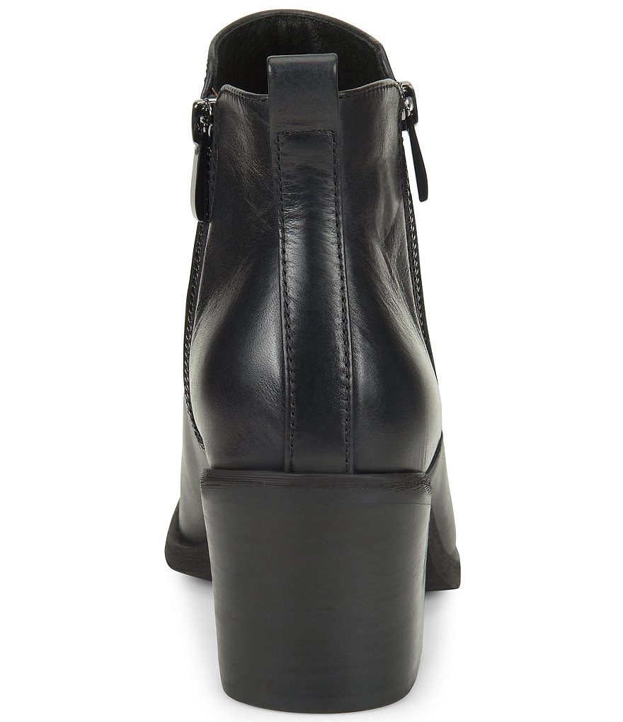 Sofft Canelli Leather Double Zipper Block Heel Booties