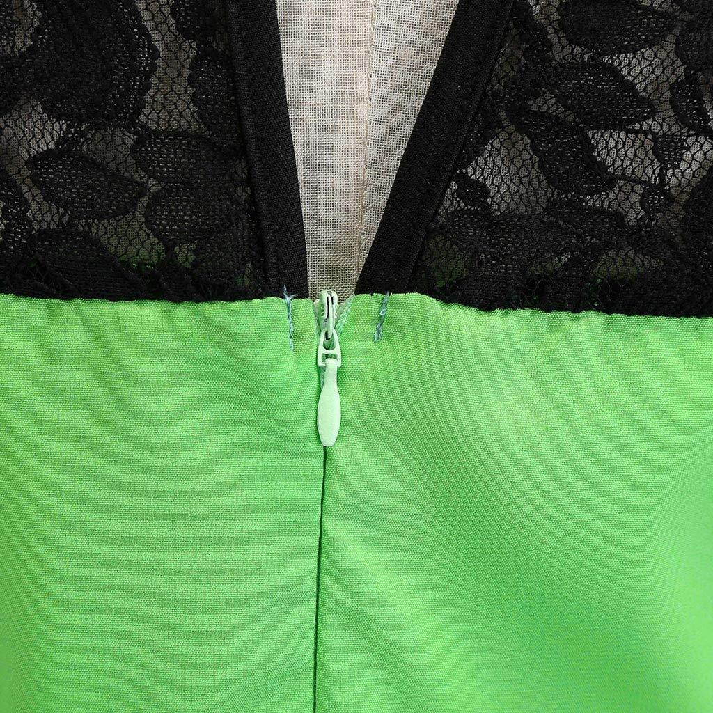 Prom Dresses for Women,Women Vintage 1950s Retro Sleeveless Lace Splice Solid Party Prom Swing Dress