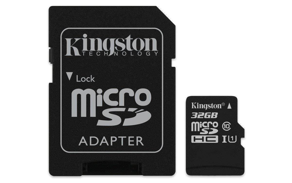 Kingston Canvas Select 32GB microSDHC Class 10 microSD Memory Card UHS-I 80MB/s R Flash Memory Card with Adapter (SDCS/32GB)