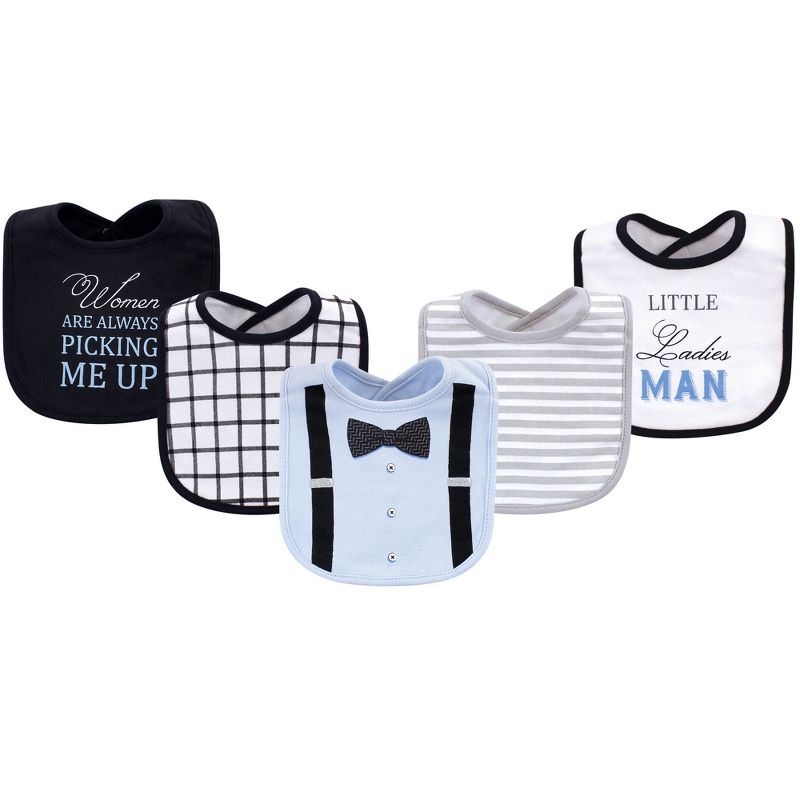 Little Treasure Baby Boy Cotton Bibs 5pk, Ladies Man, One Size