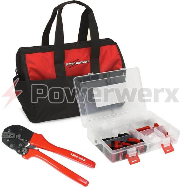 Powerwerx PowerpoleBag Crimping Tool and Assorted Powerpole Case in a Nylon Bag