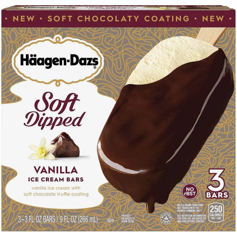 Haagen Dazs Vanilla Soft Dipped Bar - 3ct
