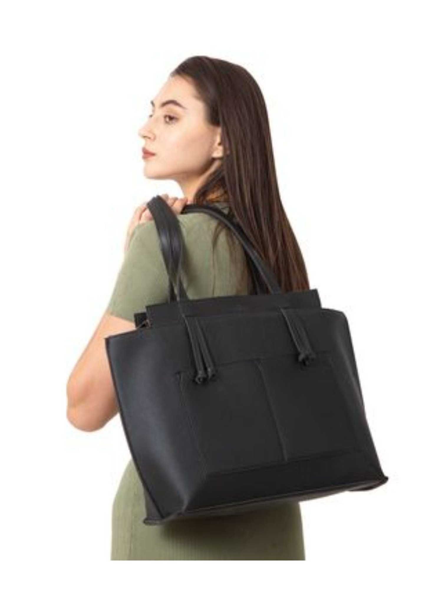 Yelloe Black Large Tote Bag