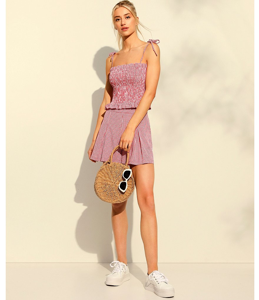 WAYF Double Ruffle V-Neck Peplum Top