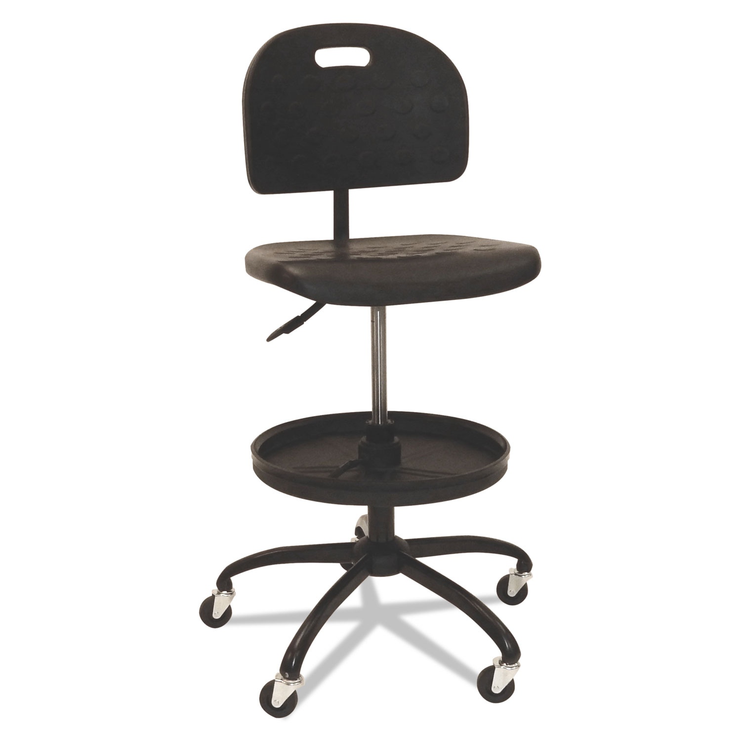 Shopsol Black Polyurethane Task Chair 11-1/4" Back Height, Arm Style: No Arm