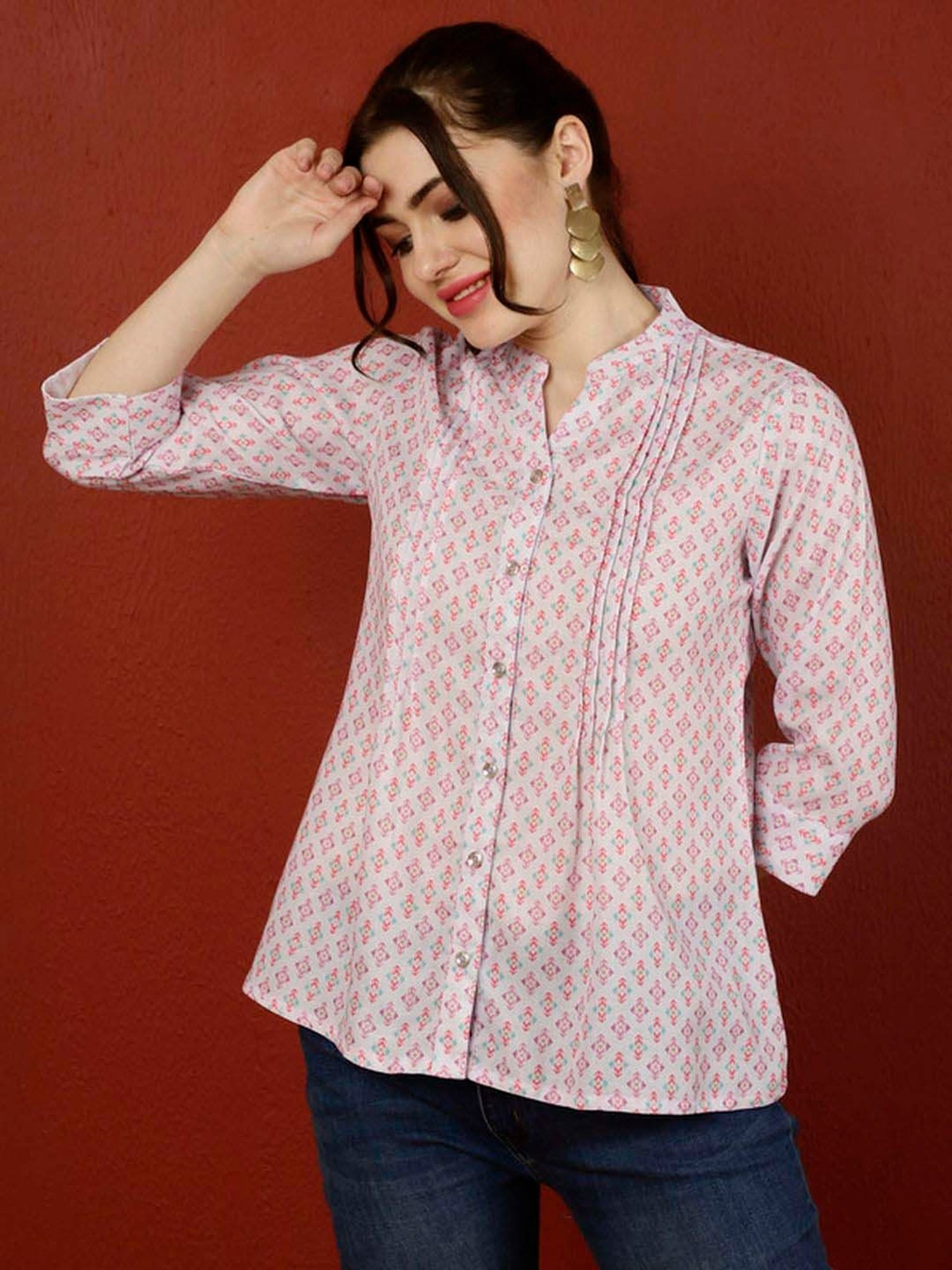 Jaipur Kurti Pink Printed Tunic