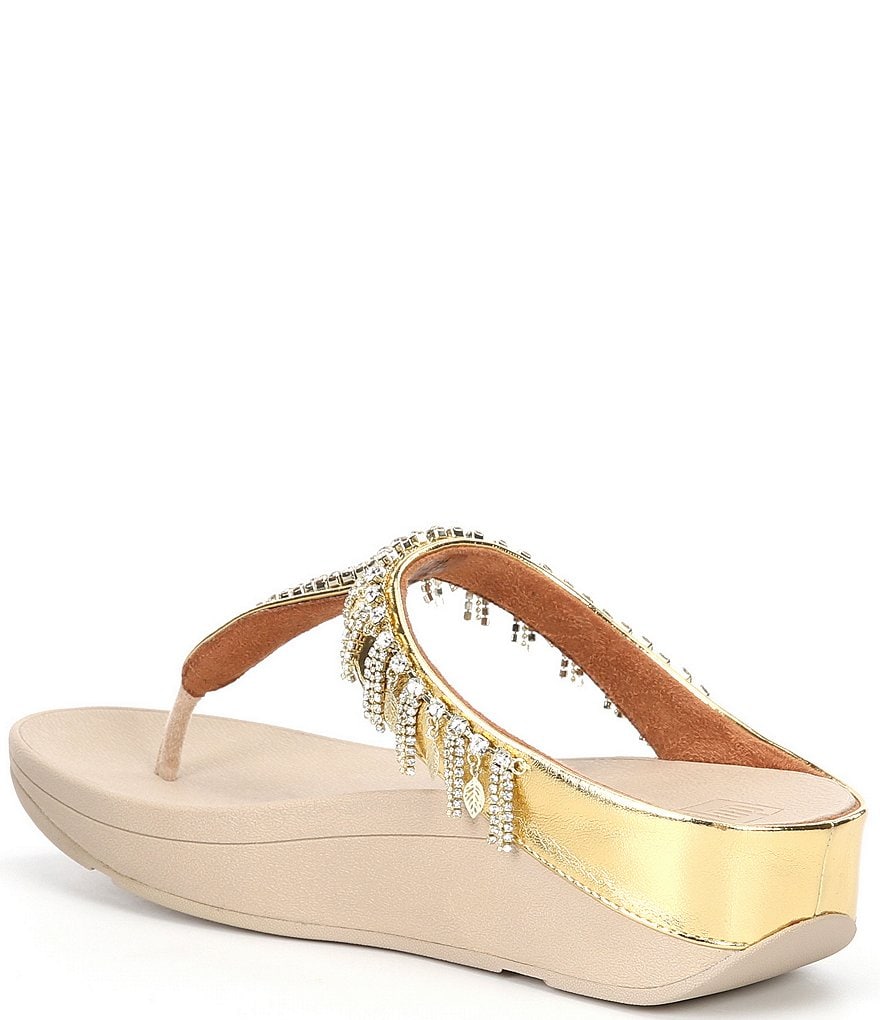 FitFlop Chandelier Crystal Embellished Toe Post Sandals