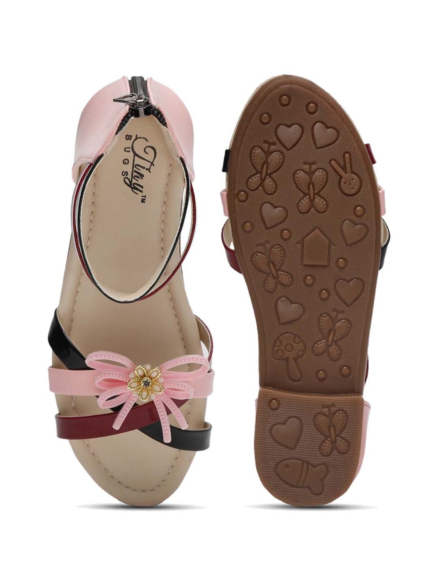 Tiny Bugs Kids Multicolor Cross Strap Sandals