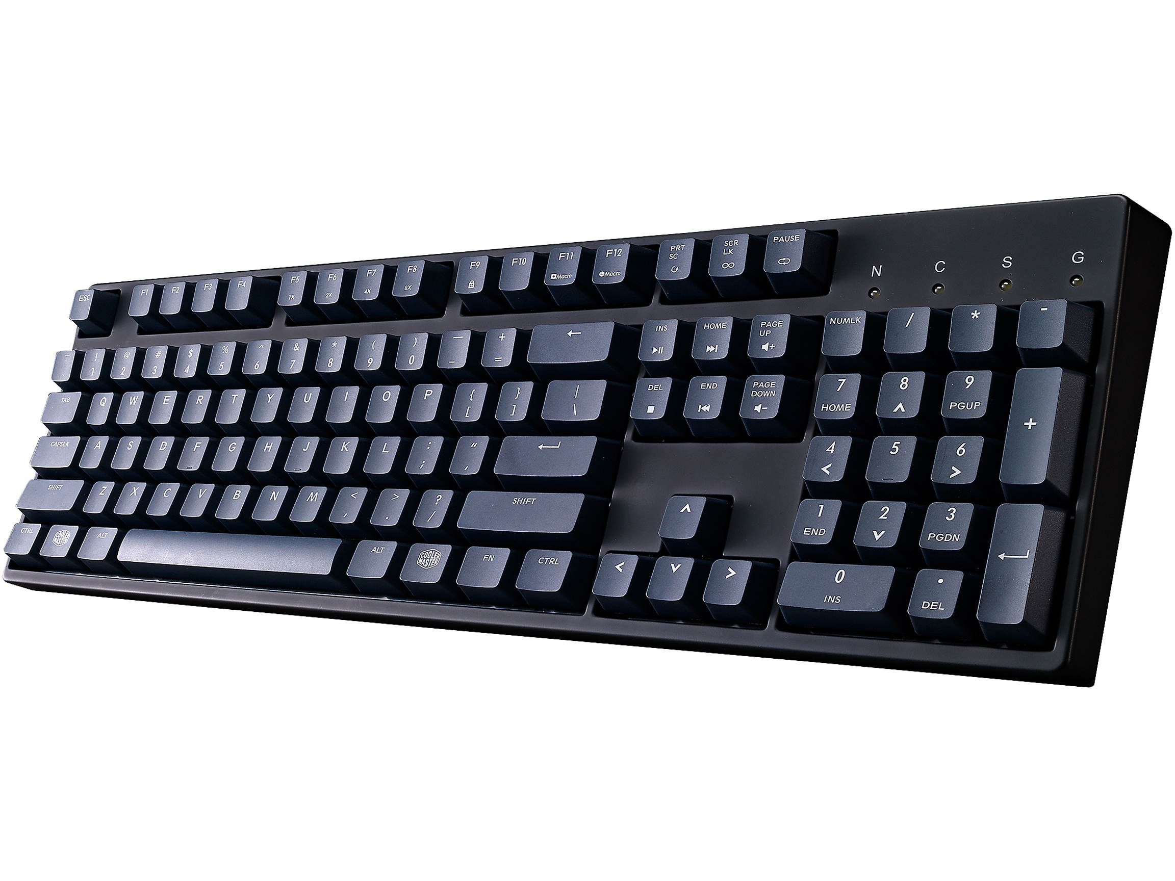 MasterKeys L PBT Full Size Mechanical Keyboard with Cherry MX Blue Switches and Thick PBT Keycaps by Cooler Master