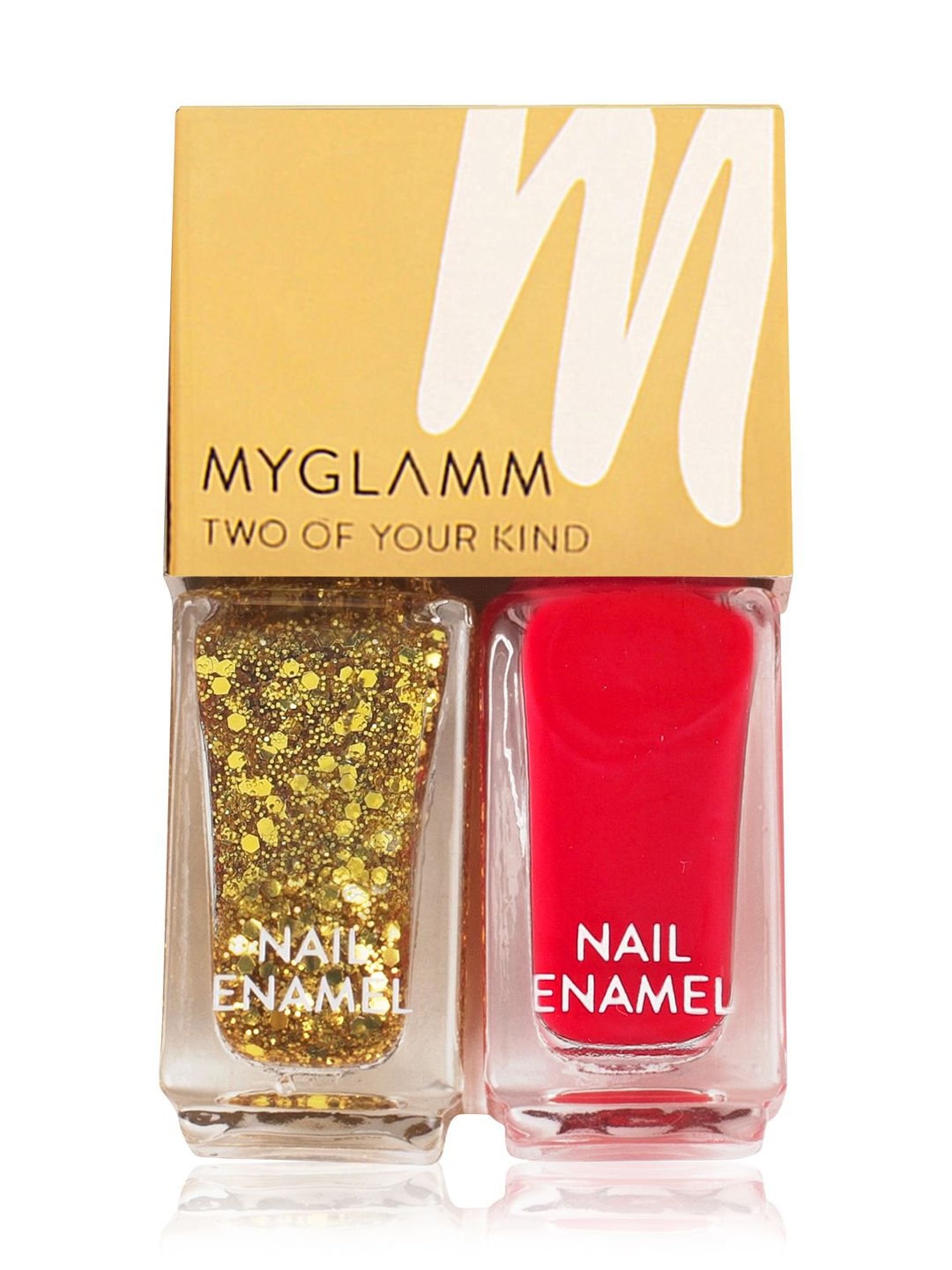 MyGlamm Two Of Your Kind Nail Enamel Duo Glitter Collection High on Drama (Pack of 2)