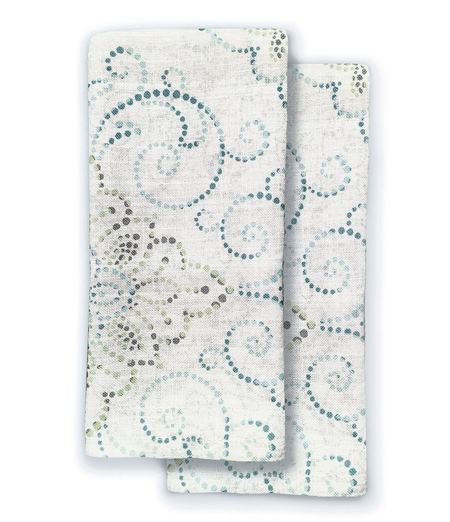 Mud Pie Blue Indigo Printed Chambray Napkins, Set of 4