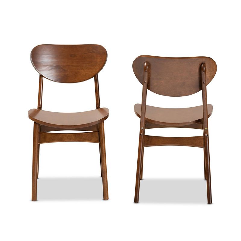 2pc Katya Wood Dining Chair Set Brown - Baxton Studio