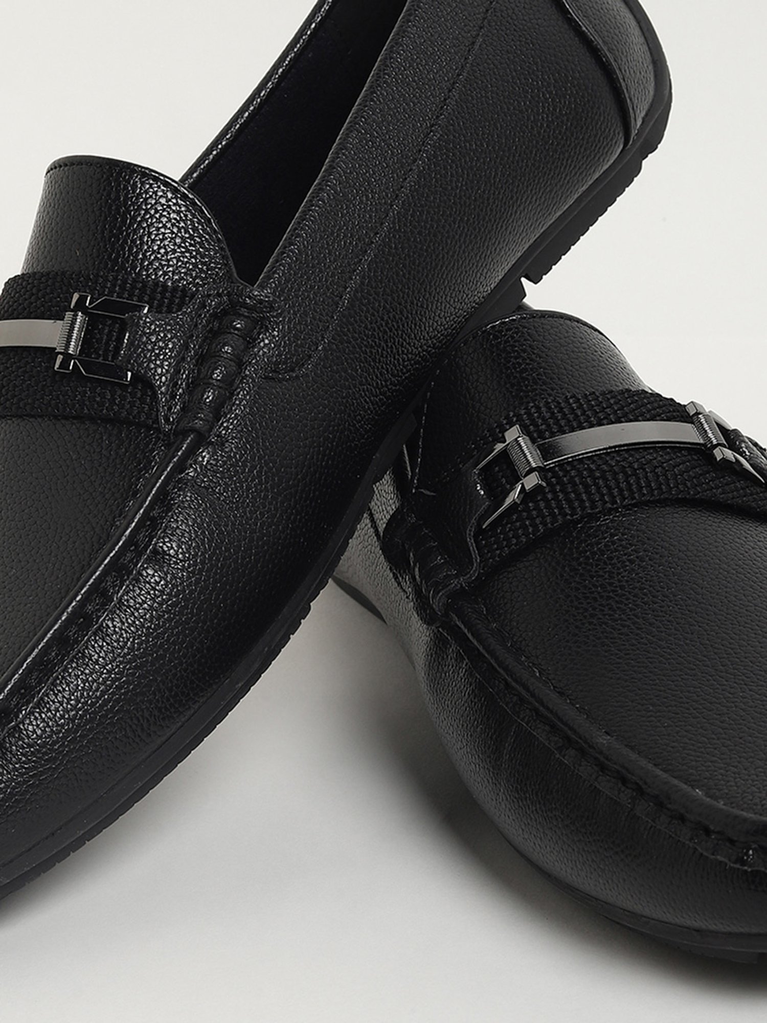 SOLEPLAY by Westside Black Metallic Buckle Loafers