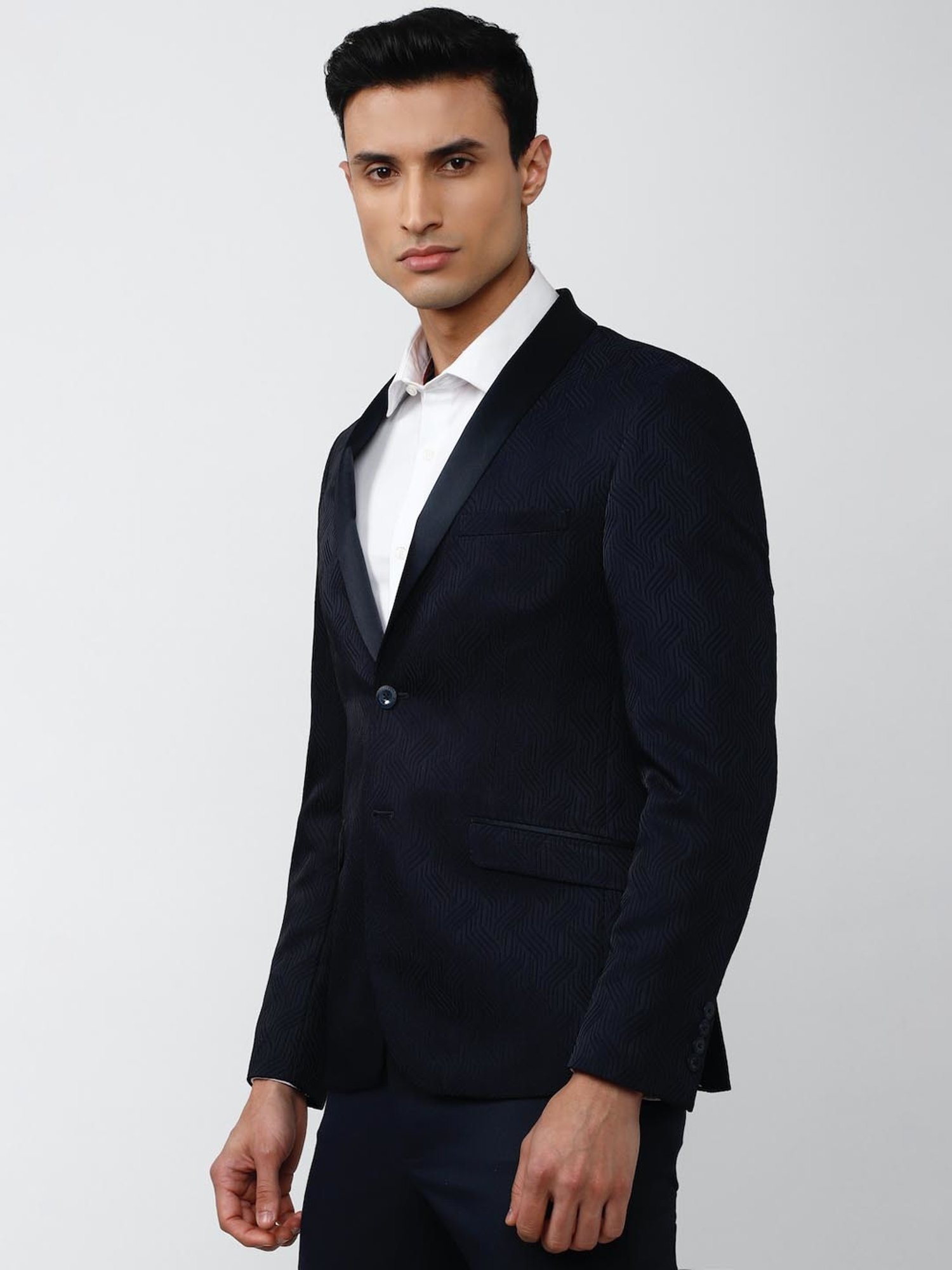 Louis Philippe Light Blue Regular Fit Blazer