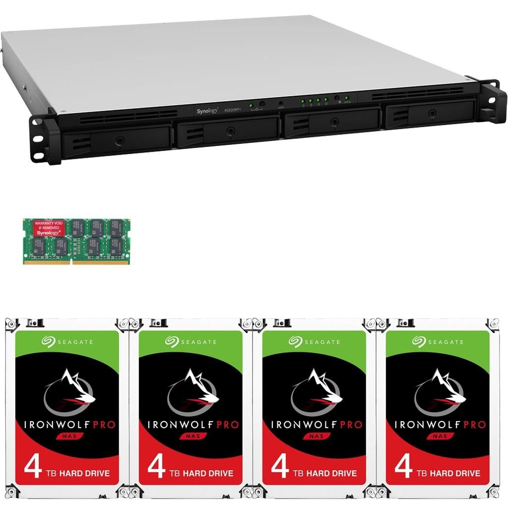 Synology RS820RP+ 4-Bay RackStation NAS with 18GB RAM 24TB (4x6TB) of Seagate Ironwolf PRO NAS Drives Fully Assembled Tested By CustomTechSales
