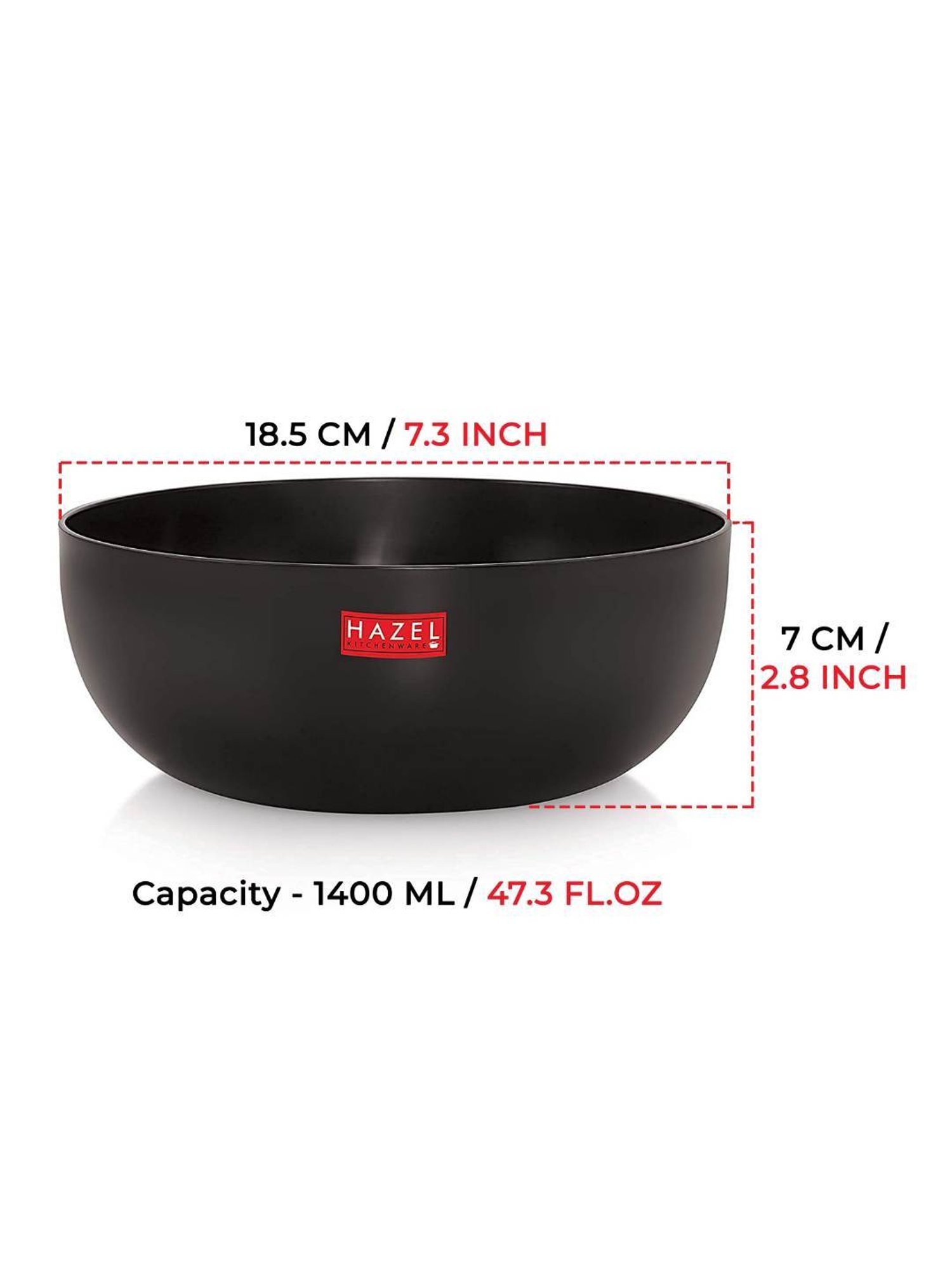 HAZEL Black Hard Anodized Frying Tasla Kadhai - 14 Litre