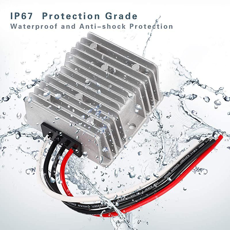 Voltage Reducer 24V Step Down to 12V 20A 240W Voltage Regulator Power Converter Waterproof Module Transformer for Golf Cart Club Car