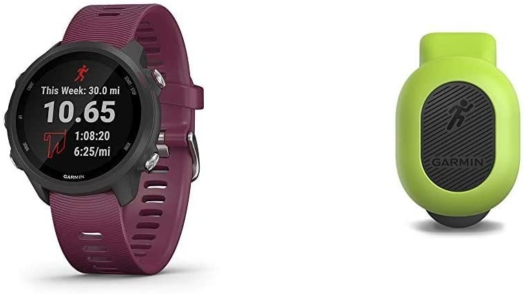 Garmin Forerunner 245, GPS Running Smartwatch with Advanced Dynamics, Slate Gray Bundle with Garmin Garmin HRM-Run