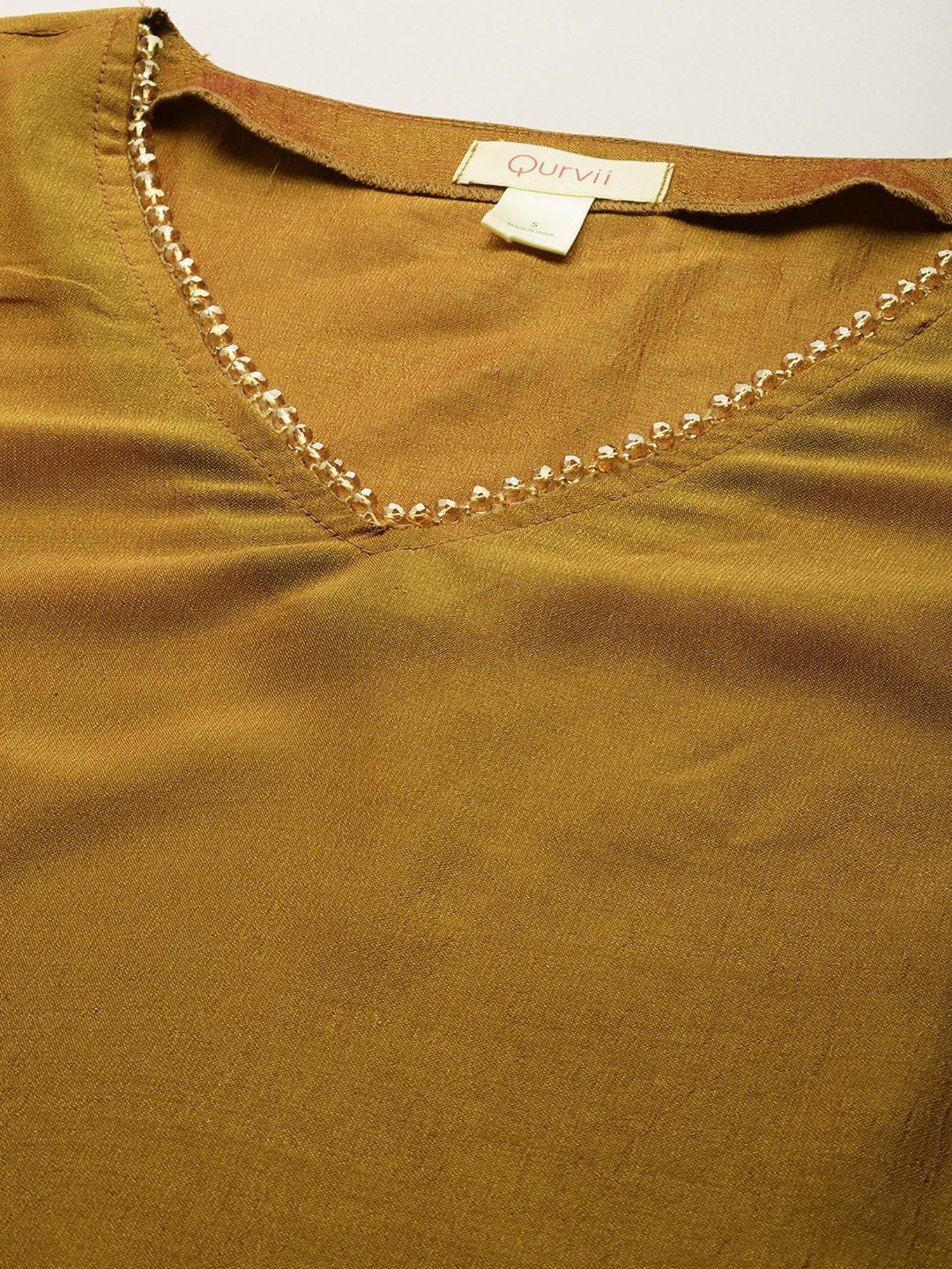 Qurvii Bronze Silk Top