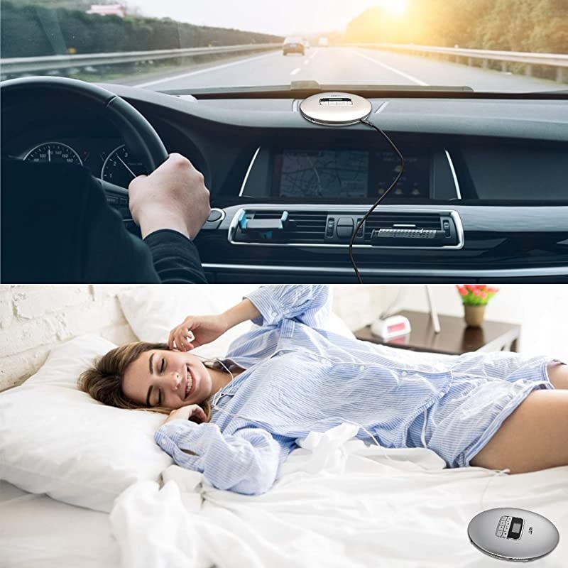 CD511 Portable CD Player Personal Compact CD Player with Headphones AntiSkipShockproof for Home Travel and Car Small Music CD Walkman Discman with LCD Display for Adults Students KidsSilver