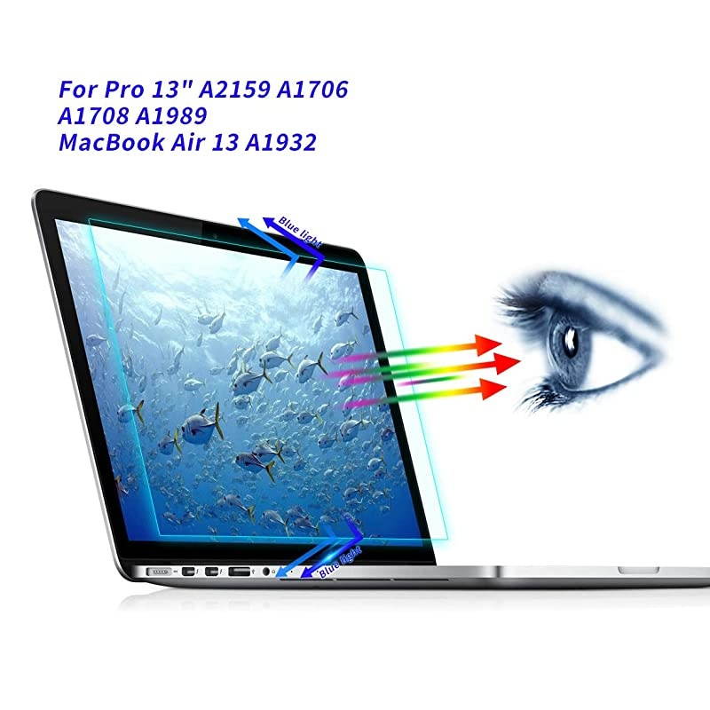 Pro 13 Screen Protector Anti Blue Light Anti Glare Screen Filter for 20162019 Apple Pro 13quot A2159 A1706 A1708 A1989 2019 2018 Newest Air 13 A1932 with Touch ID Screen Cover