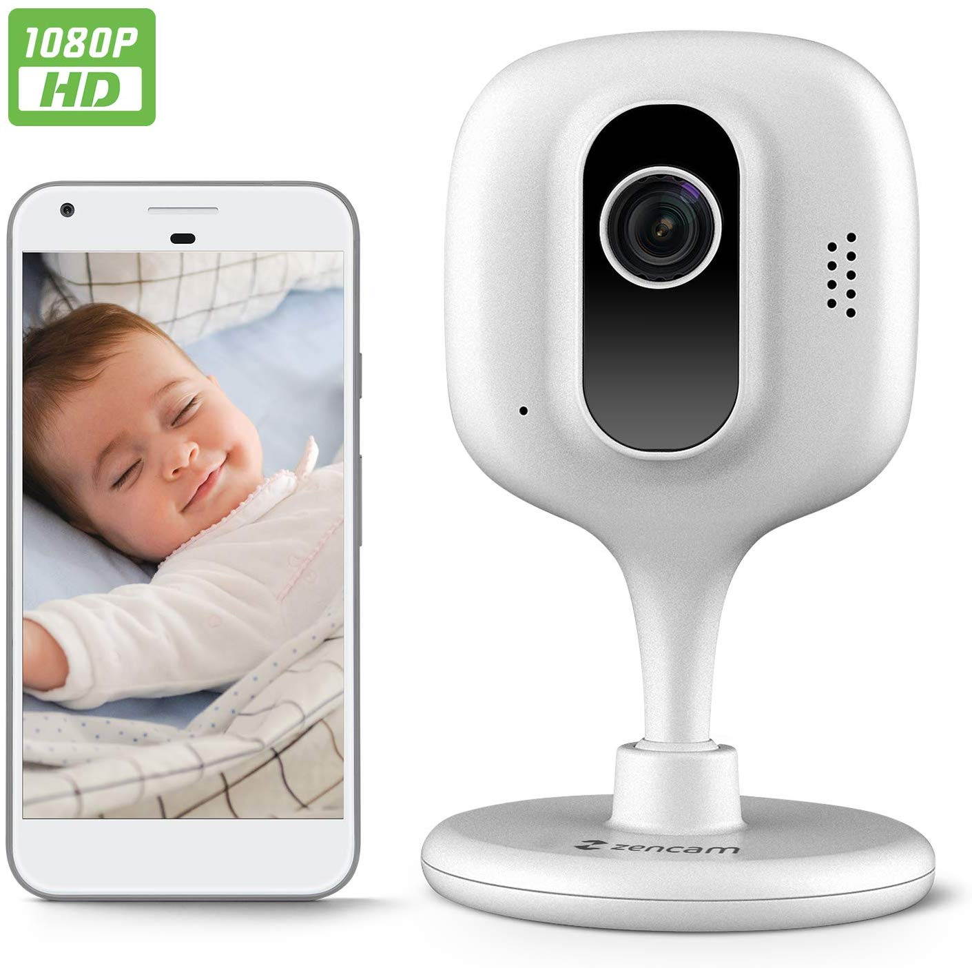 Zencam 1080p WiFi Camera, Indoor Security Wireless IP Camera, Two-Way Talk, Night Vision for Home, Office, Baby, Pet Cam with MicroSD & Cloud Storage, White Updated Firmware 2020 Version (E2W)