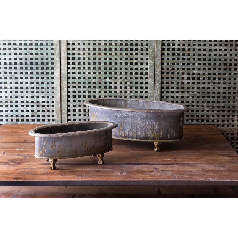 Set of 2 Metal Planters White - CosmoLiving by Cosmopolitan